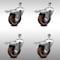 Service Caster 4 Inch SS High Temp Glass Filled Nylon 1/2 Inch Stem Caster Set Total Lock Brake SCC-SSTSTTL20S414-GFNSHT-121315-4 - alternate 1